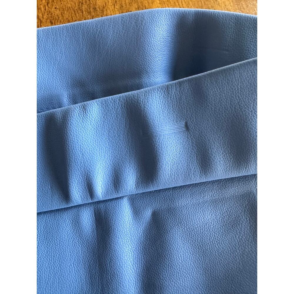 Maree Pour Toi Blue Faux Leather Wrap Skirt Size 12 - Picture 9 of 15